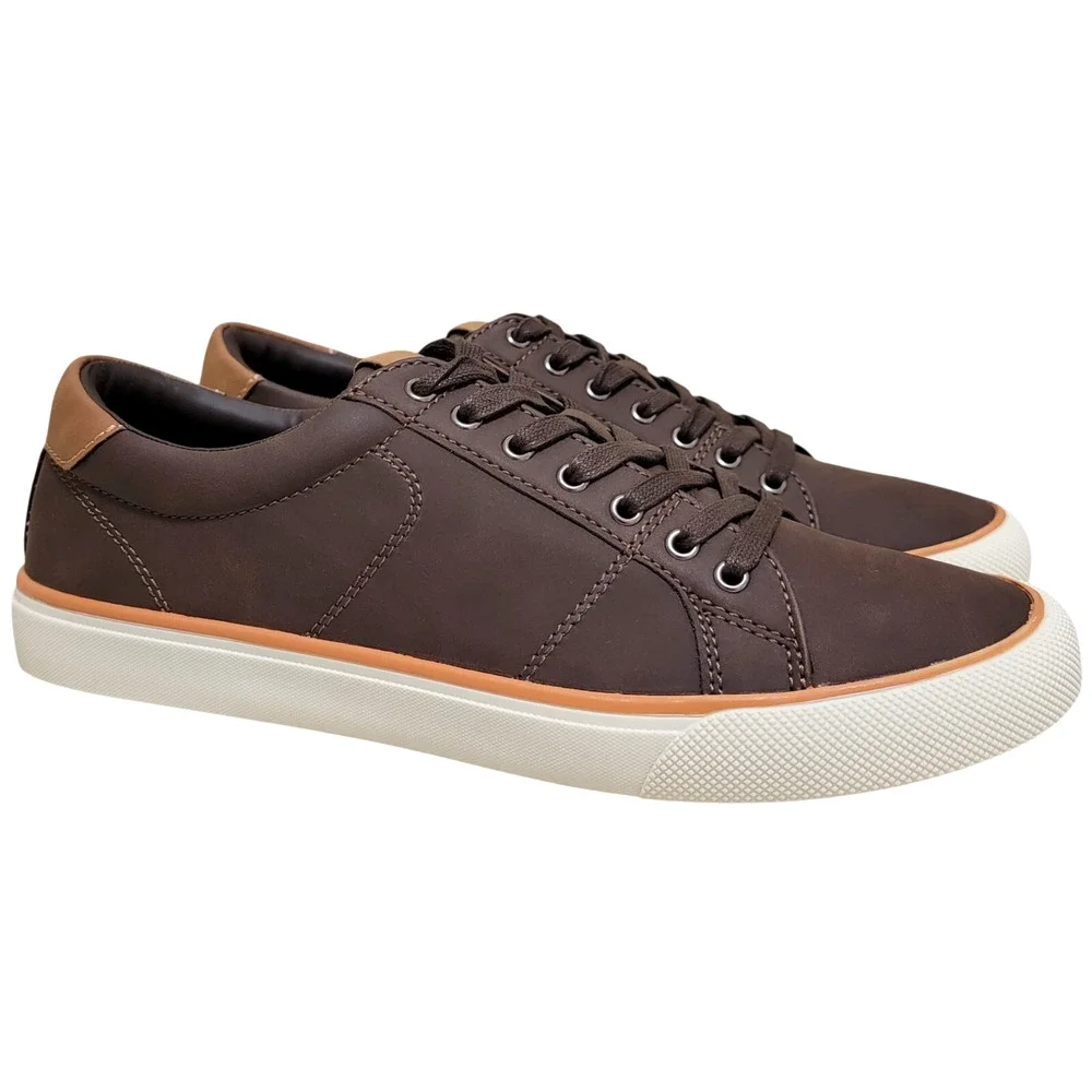 Club Room Men Low Top Lace Up Tennis Sneakers Dominic Size US 10.5M Cider Brown